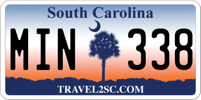 SC license plate MIN338