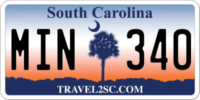 SC license plate MIN340