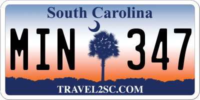 SC license plate MIN347
