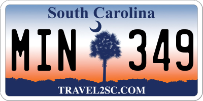 SC license plate MIN349