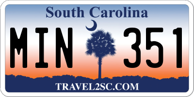 SC license plate MIN351