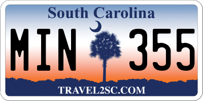 SC license plate MIN355