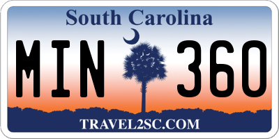 SC license plate MIN360