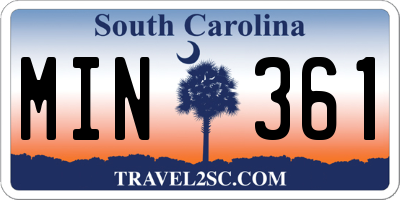 SC license plate MIN361