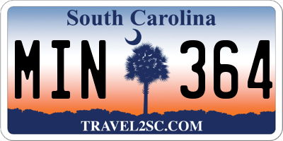 SC license plate MIN364