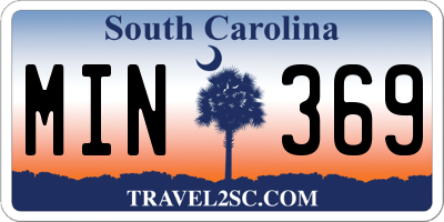 SC license plate MIN369