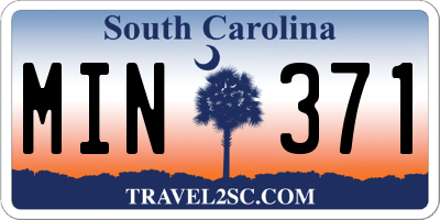 SC license plate MIN371