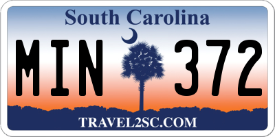 SC license plate MIN372