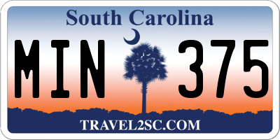 SC license plate MIN375
