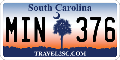SC license plate MIN376
