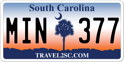 SC license plate MIN377