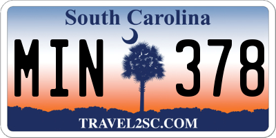 SC license plate MIN378