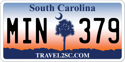 SC license plate MIN379