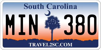 SC license plate MIN380