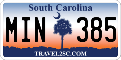 SC license plate MIN385