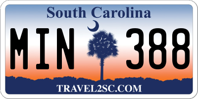 SC license plate MIN388