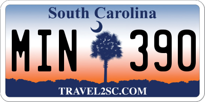 SC license plate MIN390