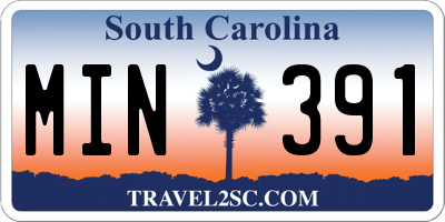 SC license plate MIN391
