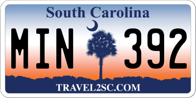SC license plate MIN392