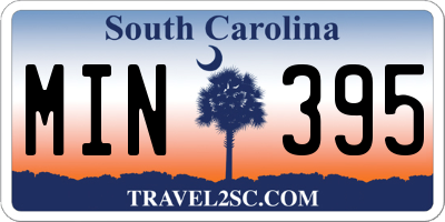 SC license plate MIN395