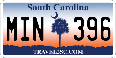 SC license plate MIN396