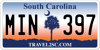 SC license plate MIN397