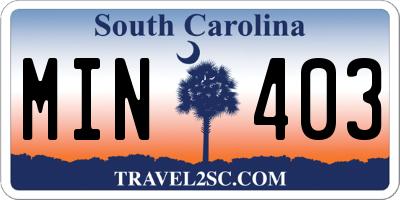 SC license plate MIN403