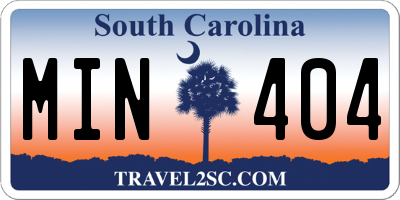 SC license plate MIN404