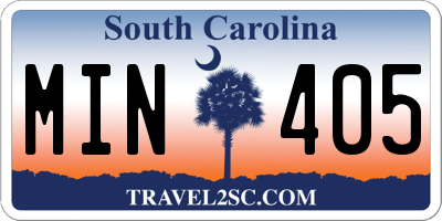 SC license plate MIN405