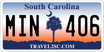 SC license plate MIN406