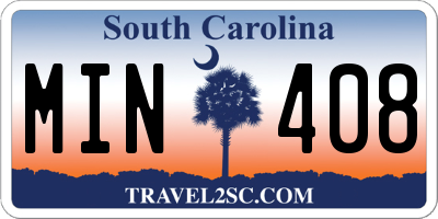 SC license plate MIN408