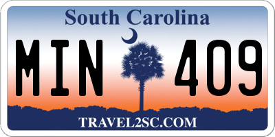 SC license plate MIN409