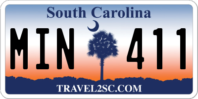 SC license plate MIN411