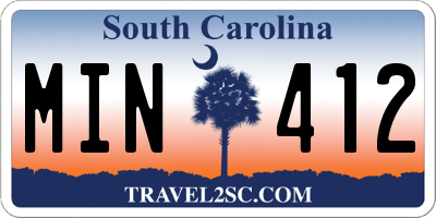 SC license plate MIN412