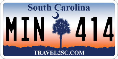 SC license plate MIN414