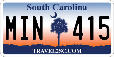 SC license plate MIN415