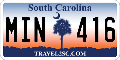 SC license plate MIN416