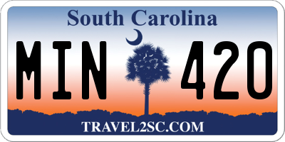 SC license plate MIN420