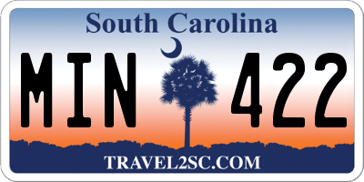 SC license plate MIN422