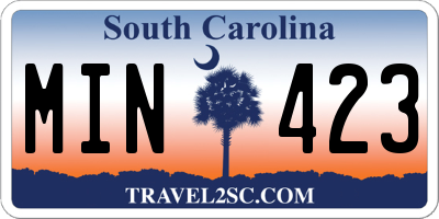 SC license plate MIN423