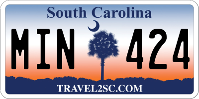SC license plate MIN424