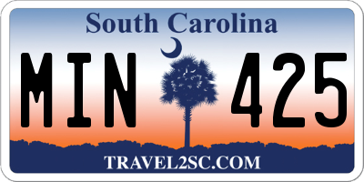 SC license plate MIN425