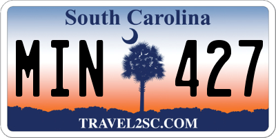 SC license plate MIN427