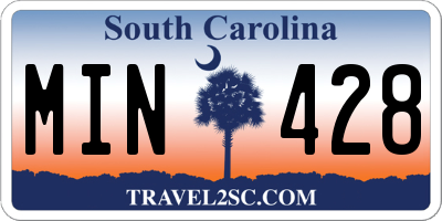 SC license plate MIN428