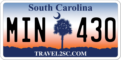 SC license plate MIN430