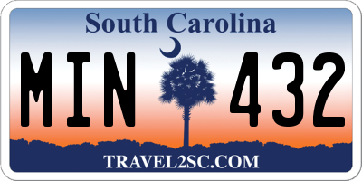 SC license plate MIN432