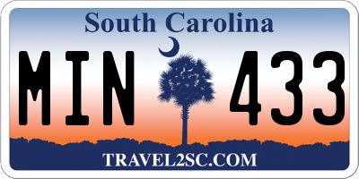SC license plate MIN433