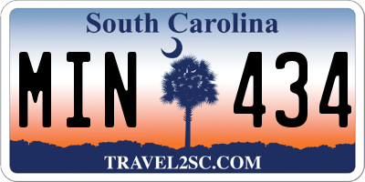 SC license plate MIN434