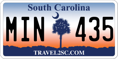 SC license plate MIN435