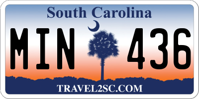 SC license plate MIN436